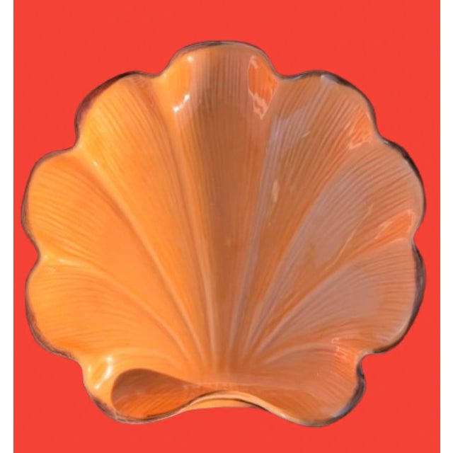 This is a stunning Italian coastal set of 12 hand painted clam shell shaped plates a very rare large set. Plates are large...