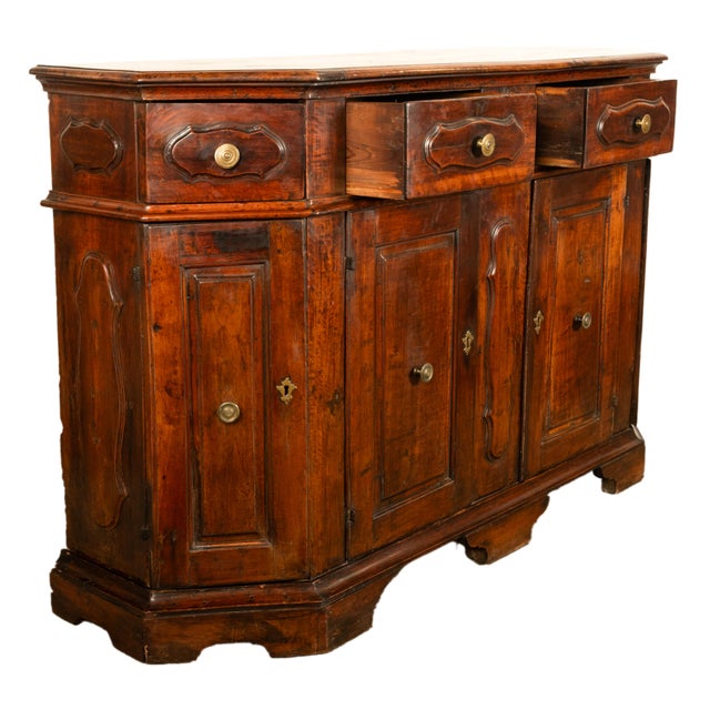Antique Italian Walnut Baroque Credenza Buffet Side Cabinet Circa 1680 Ex De Young Museum San Francisco For Sale - Image 9 of 12