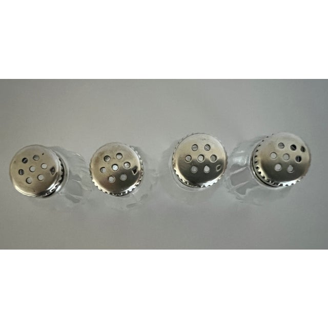 Christofle Christofle Crystal & Sterling Salt & Pepper Shakers in Perles Pattern- Set of 4 For Sale - Image 4 of 11