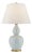 Chapman & Myers by Visual Comfort Signature Yue Double Gourd Table Lamp in Ice Blue with Linen Shade For Sale