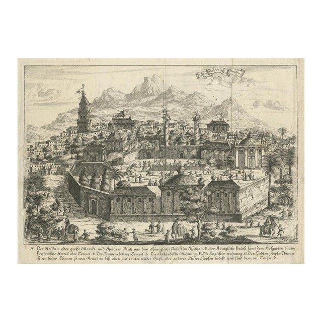 Panoramic view of isfahan in the late 17th century by j.c. Haffner the translation of the german text on the engraving:...