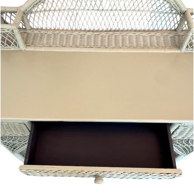 Vintage Woven Rattan Desk For Sale - Image 11 of 11