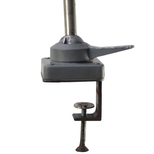 Vintage Industrial White Enamel Bakelite Gooseneck Machinist Desk Light For Sale - Image 5 of 7