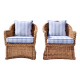 Michael Taylor Wicker Lounge Chairs For Sale