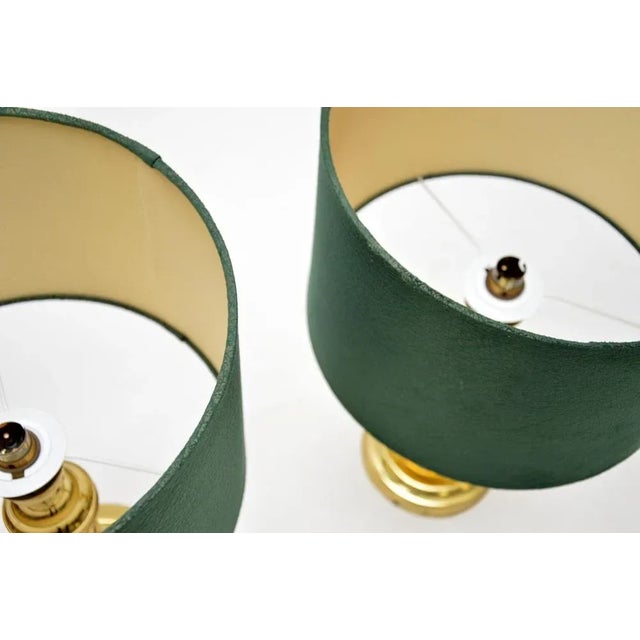 Mid-Century Modern Vintage Brass Table Lamps, 1970s, Set of 2 For Sale - Image 3 of 6