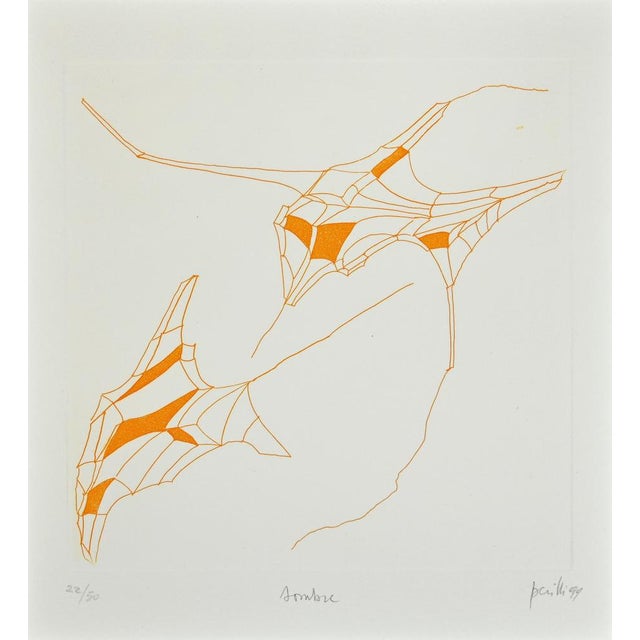 Contemporary Achille Perilli, Phrases, Sombre, Etching, 1999 For Sale - Image 3 of 3