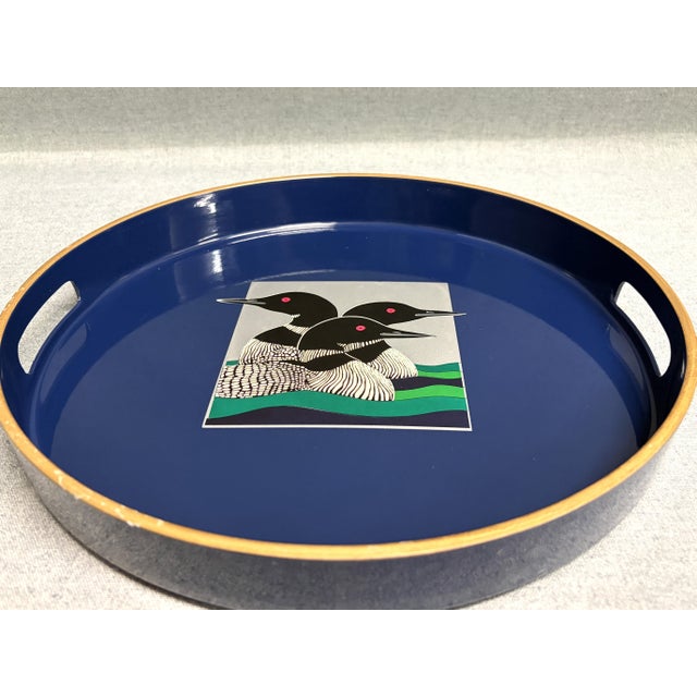 Late 20th Century Vintage Otagiri Round Lacquer Tray For Sale - Image 5 of 9
