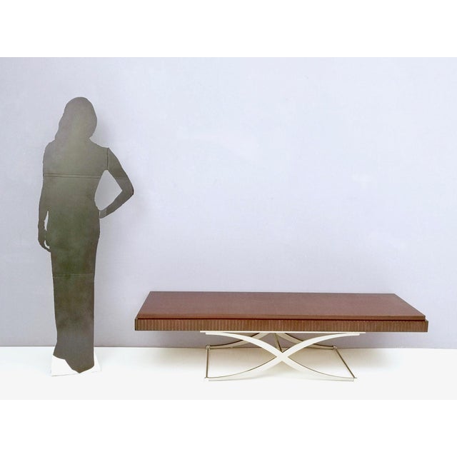 It features a satined steel pedestal and an ebonized beech top. Limited edition. It is in perfect original condition and...