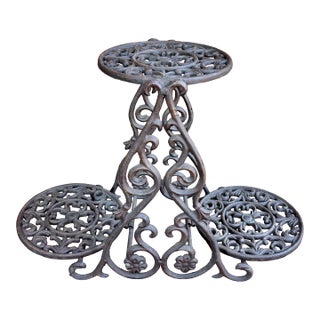 Antique English Victorian Cast Iron Plant Stand For Sale