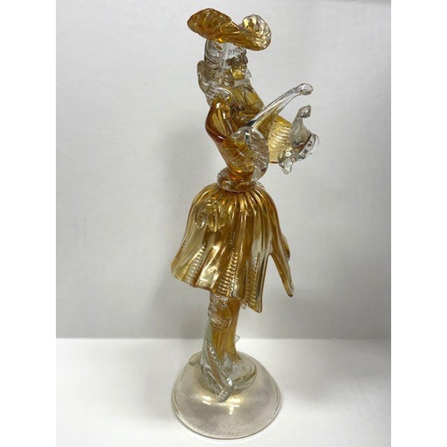 Vintage Golden Gentleman Murano Glass Figurine For Sale - Image 4 of 7
