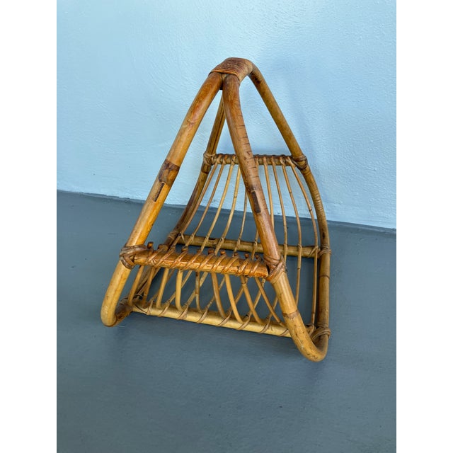 Mid-Century Modern Mid-Century Modern Bamboo and Rattan Magazine, Circa 1970s For Sale - Image 3 of 8