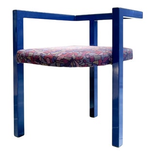 Postmodern Prototype Chair in Lacquered Metal and Abstract Upholstery by Joop Rutjes, Netherlands, 1990 For Sale