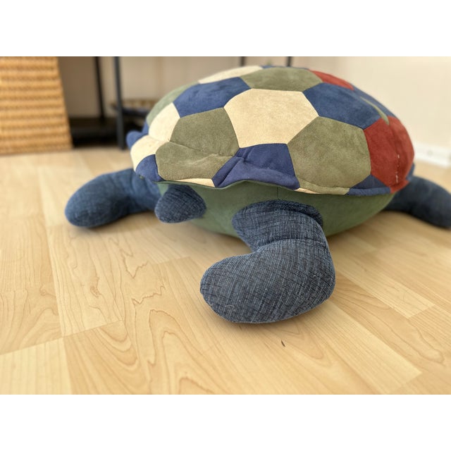 Large Leather Pouf in the Shape of a Turtle, 1975 For Sale - Image 6 of 18