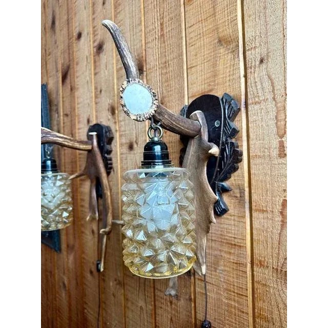 Pair Vintage Antler Sconces for Alpine Mountain Decor For Sale In Aspen - Image 6 of 11