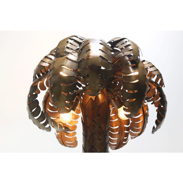 Vintage Palm Floor Lamp in Brass by Christian Techoueyres for Maison Jansen, 1970 For Sale - Image 9 of 13