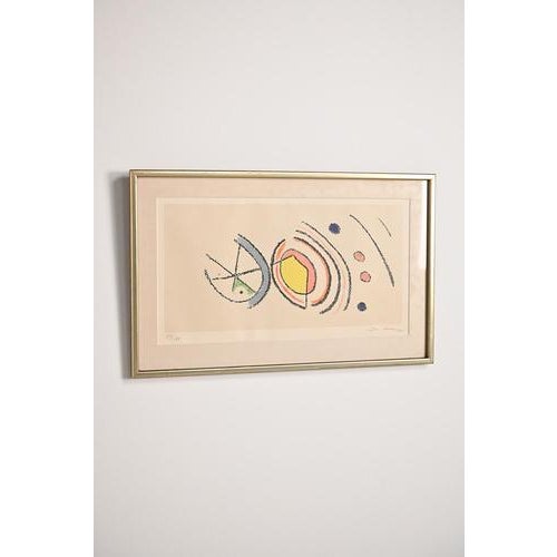 Ejler Bille art work from Denmark. The artist has signed and numbered this work which is made in 1975. It is somewhat...