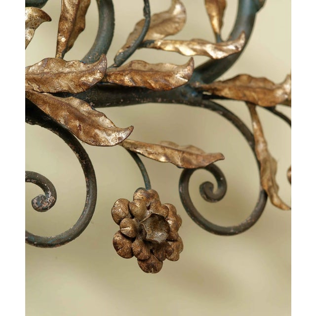 Metal Floral Wall Lamp with 6 Bulbs For Sale - Image 7 of 10
