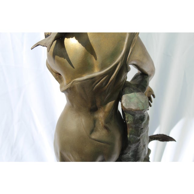 Antique Bronze Lady Figurine Signed Champagne Lg Title Charmeise circa 1900 For Sale In Los Angeles - Image 6 of 18