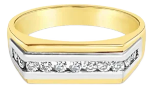 Diamond Channel Set Ring .33cttw 14k Two-Toned Gold, Size 5