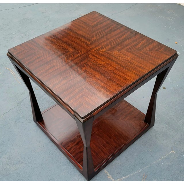 Modern Century Furniture Paragon Club Decoeur Mahogany Solids Chairside Table For Sale - Image 3 of 10