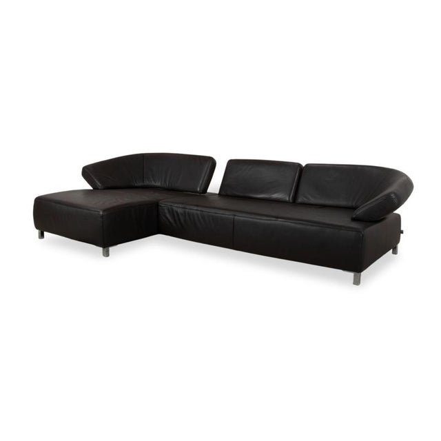 Butterfly Leather Corner Sofa in Black with Manual Function by Ewald Schillig For Sale - Image 4 of 18