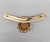 1950s goldtone matte shell center with lines of faux-pearls brooch with security clasp. Marked "NAPIER©" on the back....