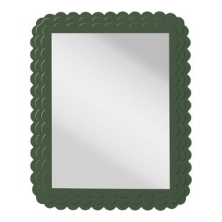 Fleur Home Carnival Krewe Rectangle Mirror in Duck Green, 30x40 For Sale