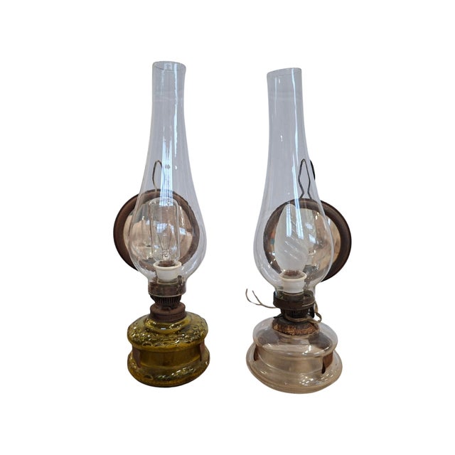 Vintage Electrified Oil Lamps with Reflective Mirror from Ditmar, 1950, Set of 2 For Sale - Image 8 of 10