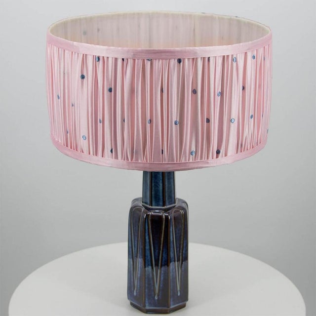 Vintage Table Lamp with Pleated Lampshade from Soholm, 1960s For Sale - Image 14 of 17