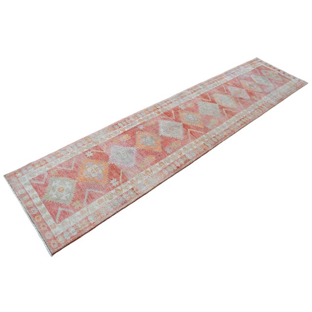 Turkish Hand-Knotted Runner Rug Hallway Decor For Sale - Image 4 of 14