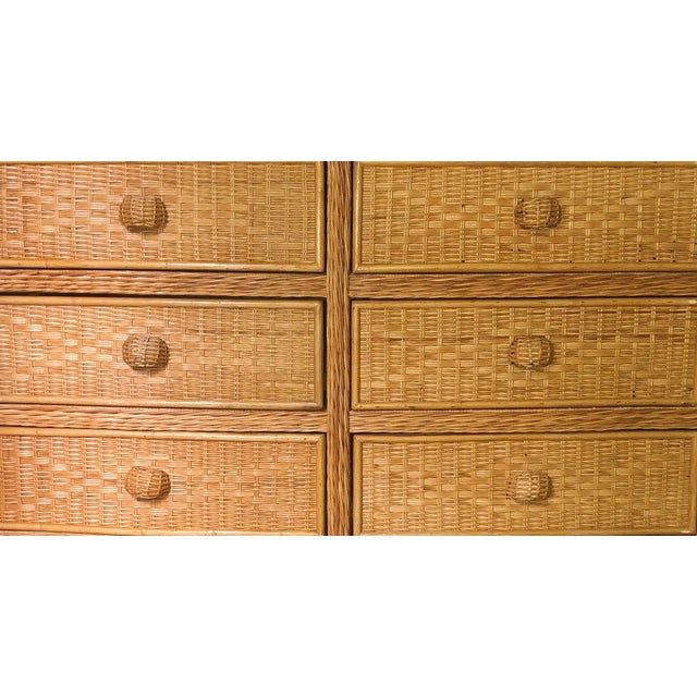 Vintage Henry Link Style Wicker Double Chest of Drawers Chairish