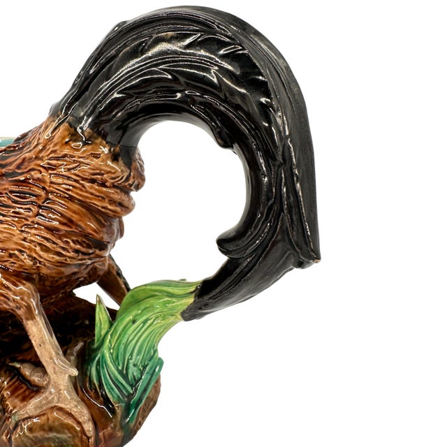Brown A George Jones Majolica Rooster Teapot, English, Ca. 1872 For Sale - Image 8 of 12