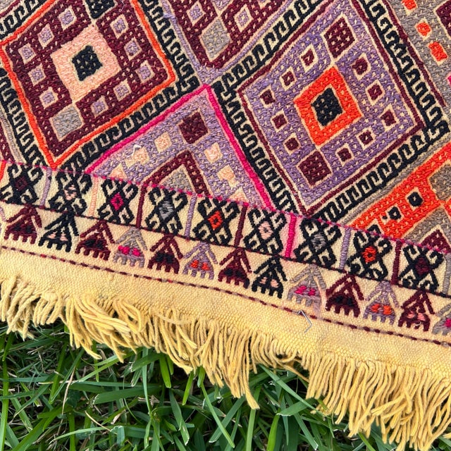 1960s Nomadic Embroidery Cecim Kilim Rug For Sale - Image 4 of 9