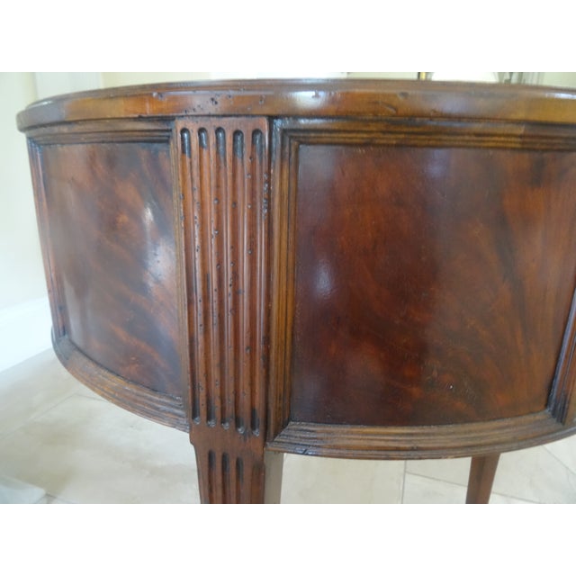 Wood Late 20th Century Henredon Acquisition's Flamed Mahogany Drum Table For Sale - Image 7 of 9