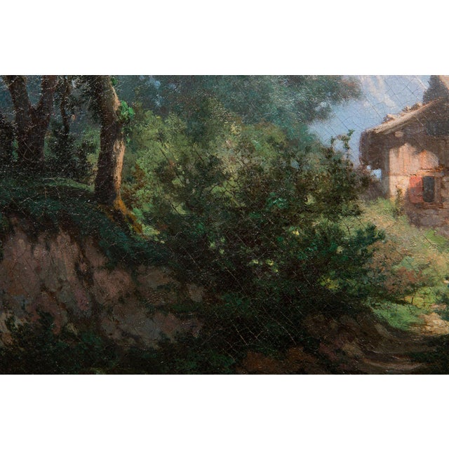 19th Century Swiss Antique Oil Painting of Mountains by Francois Niederhausern For Sale - Image 11 of 18