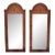 Mid 20th Century Italian Burl Olive Arched Beveled Wall Mirrors For Sale