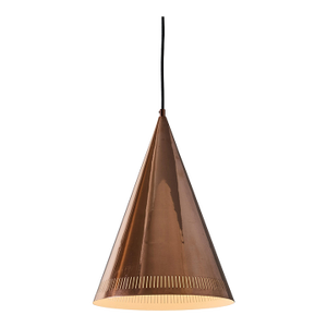 Monumental 1950s Conical Perforated Copper Pendant Attributed to Paavo Tynell