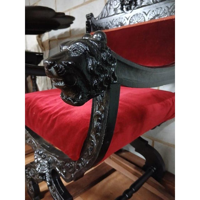 Antique 19th Century Victorian Carved Oak Throne Chair For Sale - Image 6 of 11