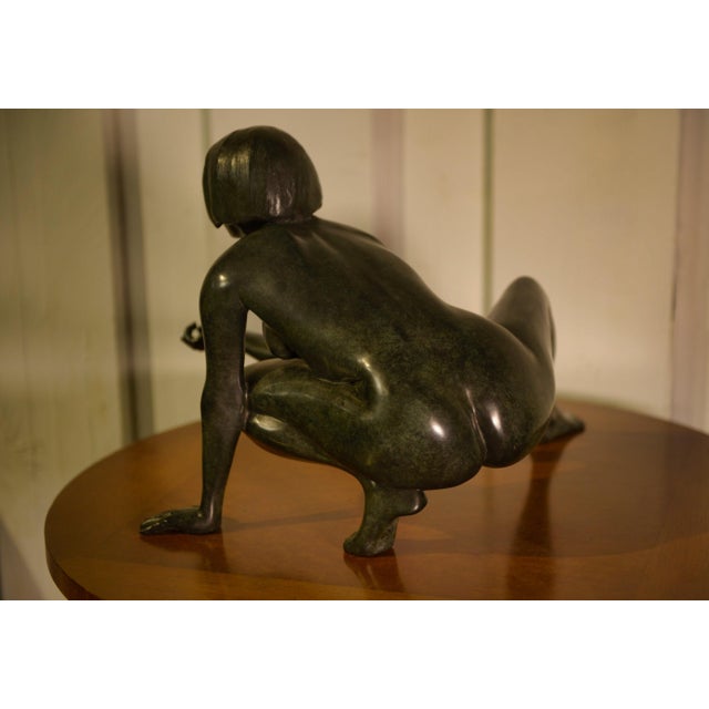 Metal Bronze Sculpture of a Woman by Norbert Treca, 2000s For Sale - Image 7 of 13
