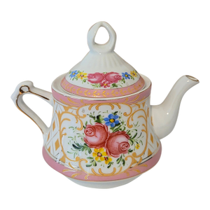 Vintage Rs Royal Scotland Miniature Porcelain Teapot With 24k Gold