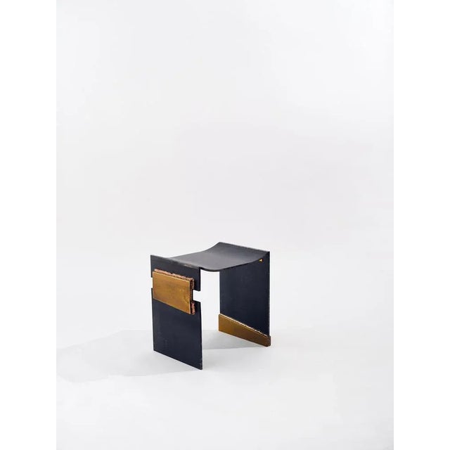 Pyrite bench by brajak vitberg dimensions: d 45 x w 35 x h 48 cm materials: metal, brass, natural pyrite minerals bijelic...