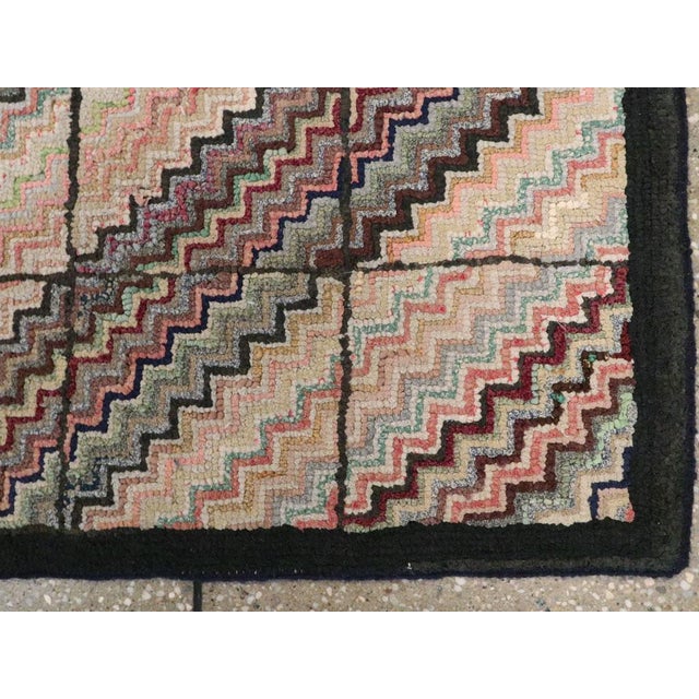 American Galerie Shabab Collection Early 20th Century American Hook Rug For Sale - Image 3 of 5