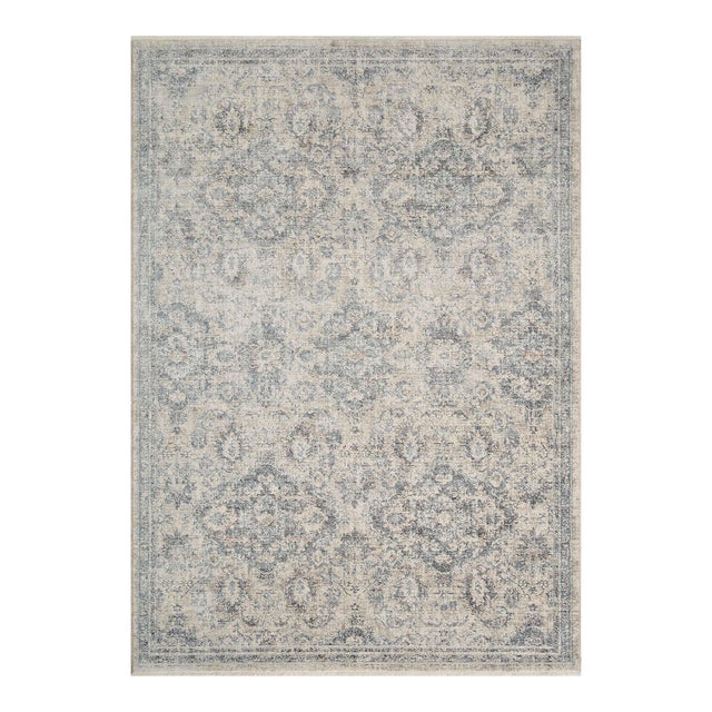 Amber Lewis x Loloi Zuma Pebble / Stone 18" x 18" Sample Rug For Sale
