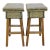 Mid Century Faux Snakeskin Upholstered Wood Stools - Signed For Sale