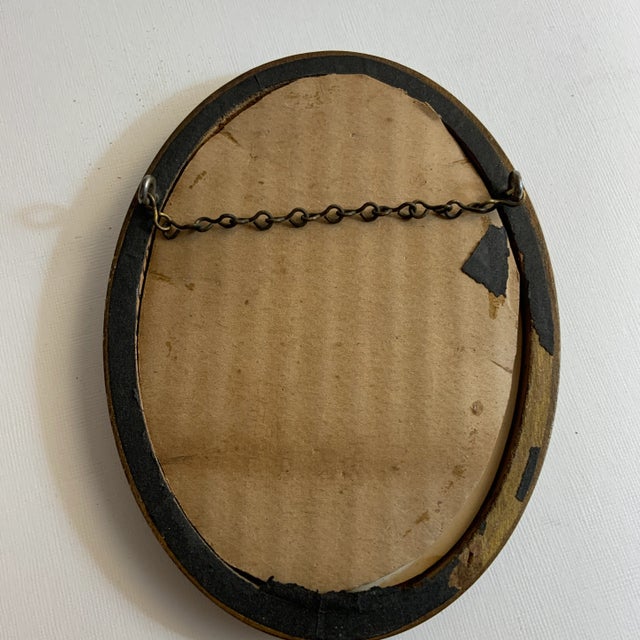 1960s Girl With Hair Bow in Art Deco Style Frame For Sale - Image 4 of 5