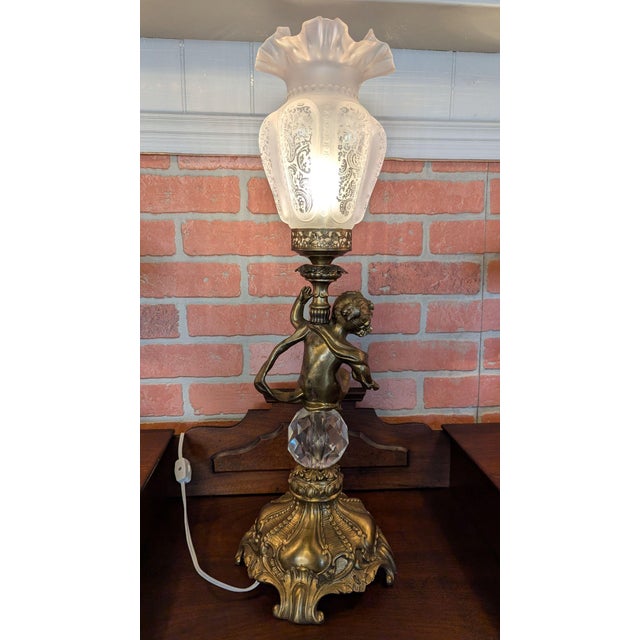 Hollywood Regency 1960s Hollywood Regency Cherub Lamp For Sale - Image 3 of 12