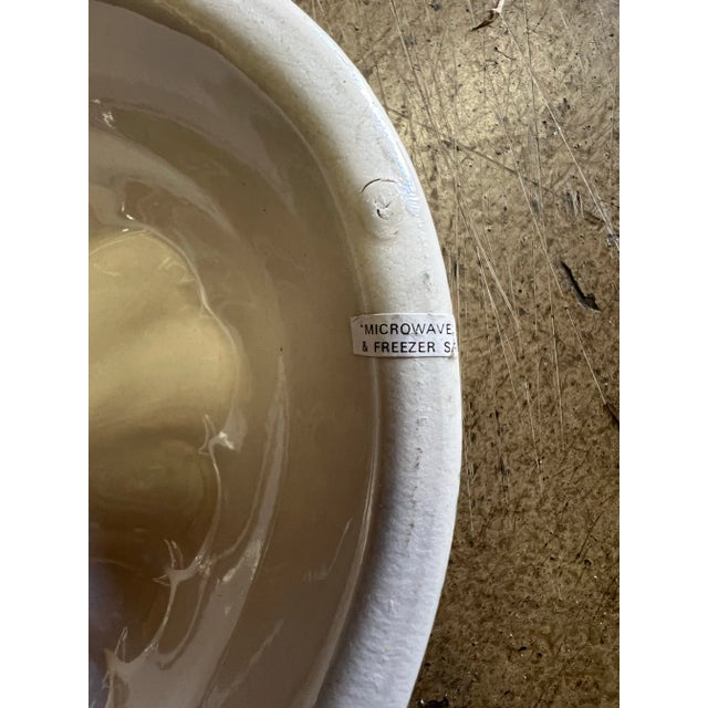 Vintage Ceramic Mold Shaped Heart Spongeware Green For Sale - Image 4 of 5