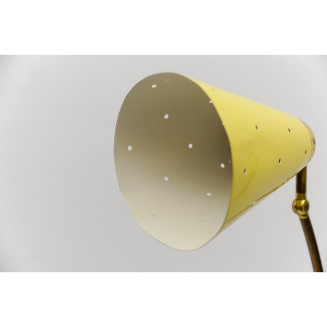 Mid-Century Modern Brass and Perforated Metal Floor Lamp, 1950s For Sale - Image 15 of 18