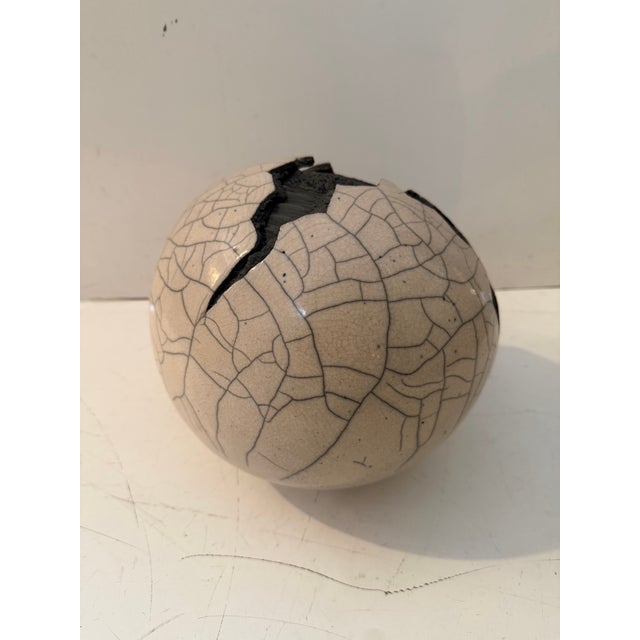 2000 - 2009 Vintage Michael Mick Raku Ceramic Sphere Sculpture For Sale - Image 5 of 9
