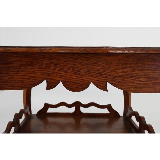Wood French Art Deco Side Table in Oak, 1920 For Sale - Image 7 of 13